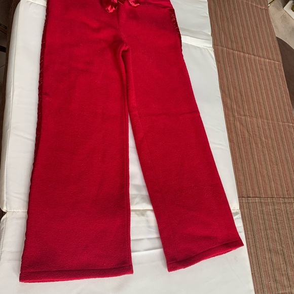 JLO by Jennifer Lopez red satin striped pjs bottom lounge pants capri Size M - Picture 4 of 12